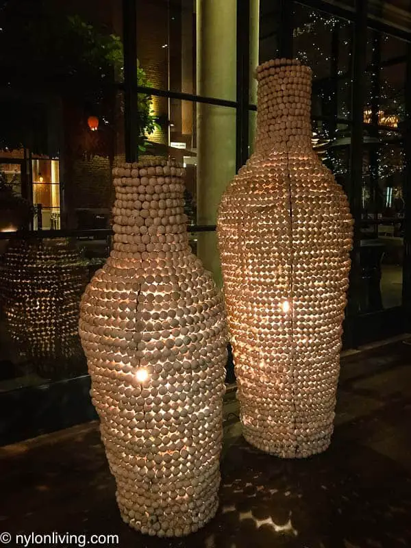 Mud bead vases at Ham Yard Hotel in London
