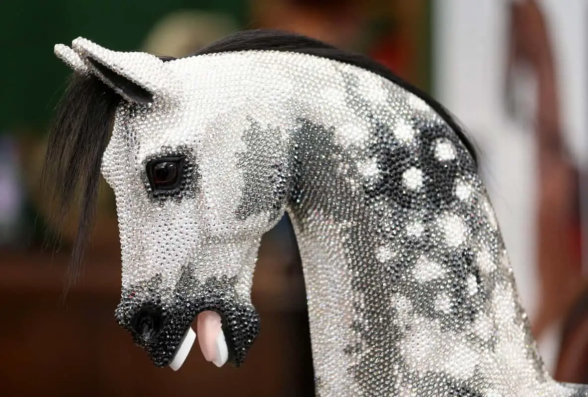 The Stevenson Brothers Rocking Horses created this Swarovski Crystal encrusted rocking horse.