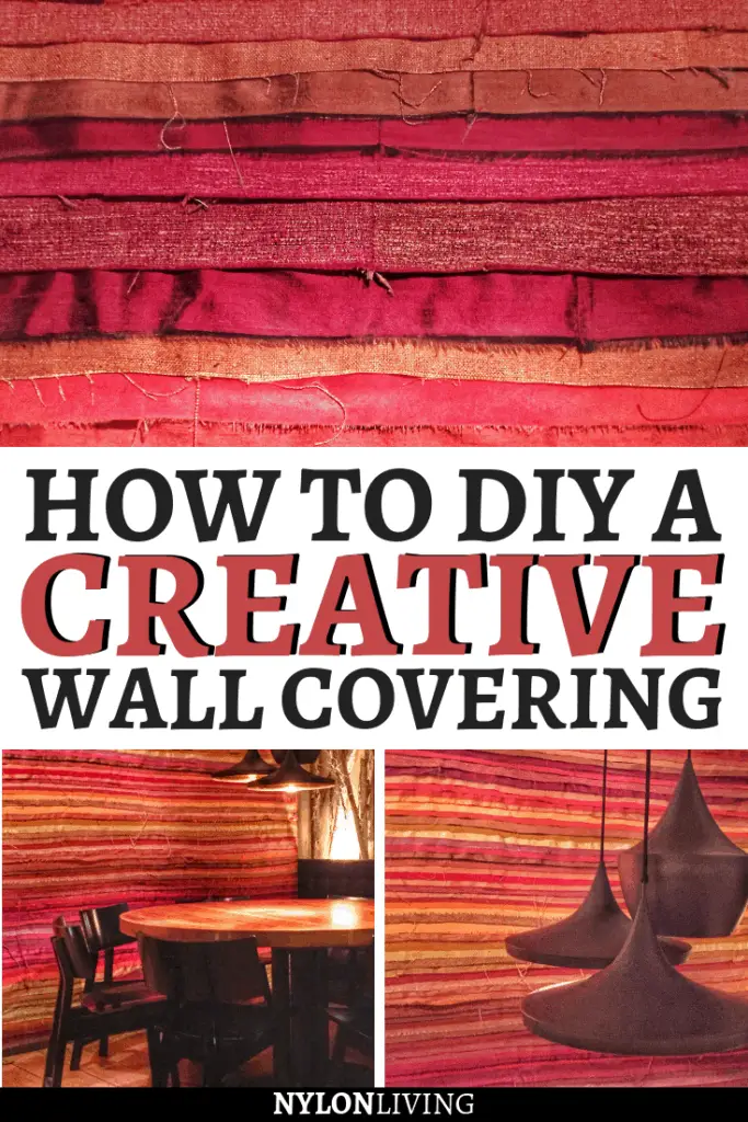 Want to give a little makeover to your house without spending too much? You might just have to look for ideas for a DIY wall decor. Check out this very colorful, creative wall covering idea that you can totally DIY without spending a fortune- all you need is some strips of raw silk! #wall #walldecor #diy #interiordecorating