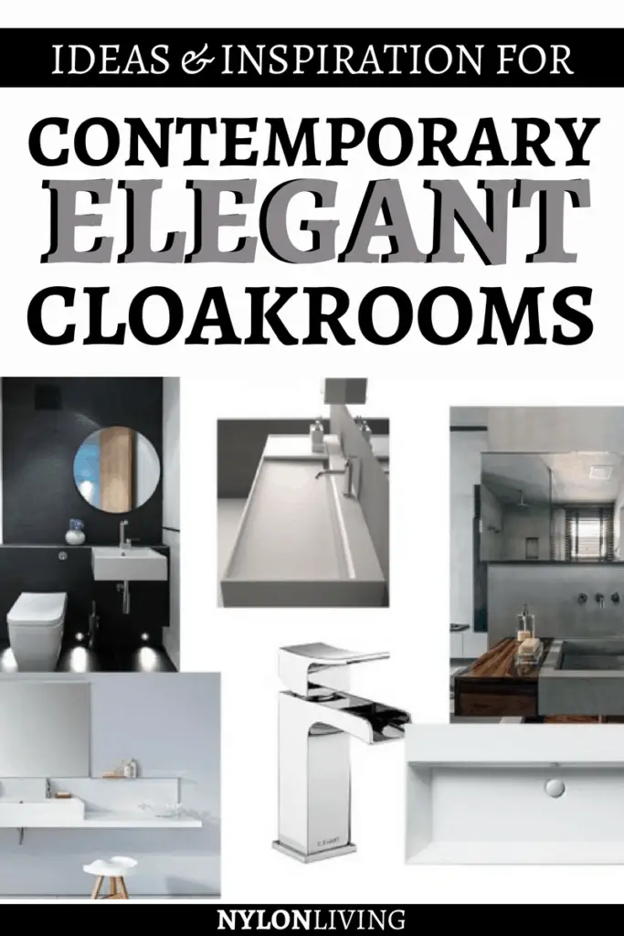 Are you remodeling your bathroom or building a new cloakroom, and looking for some cloakroom ideas? Explore a few ideas for contemporary elegant cloakroom design. When it comes to cool cloackroom ideas, a bit of drama will go a long way: check it out! #cloakroom #bathroomdesign #bathroomideas #bathroomremode