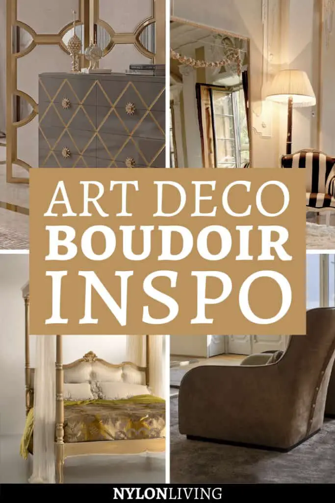 Have you ever wished you had your own, very private boudoir to relax in? Learn how to how to create an art deco inspired bedroom i this post. Get some inspiration from this beautiful and excessive art deco inspired decor and decide how to decorate your perfect boudoir. #artdeco #bedroomideas #bedroomdesign #bedroomdecor #bedroomgoals