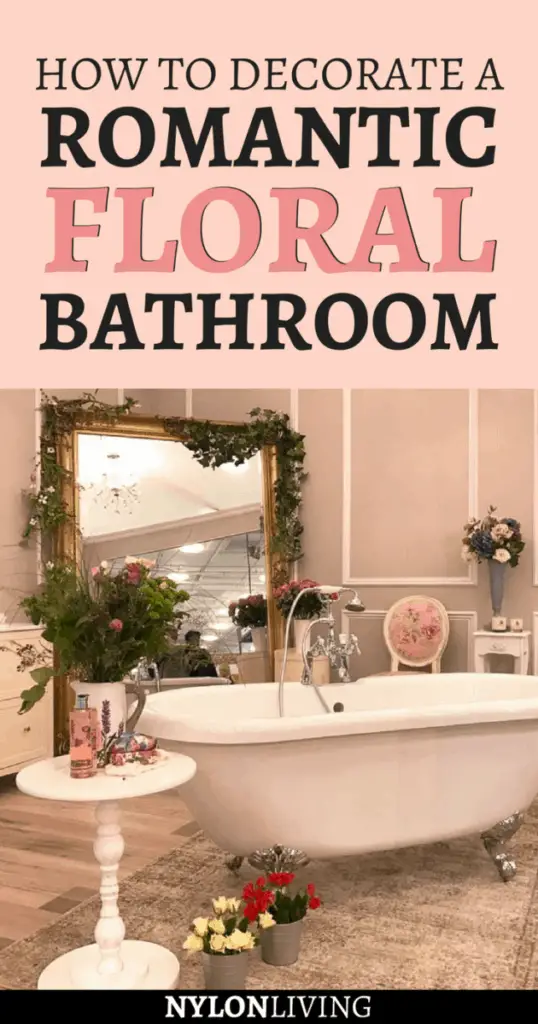If I had my own bathroom I would totally have this romantic bathroom filled with flowers that I saw at the Ideal Home Show in London. Click for some inspiration for floral bathroom decor and to get a few romantic bathroom ideas - it’s so girly and cute! I can totally imagine sinking into a deep-soaking tub with a good book and a glass of wine. #floral #bathroomdesign #bathroomideas #bathroomdecorideas - via @nylonliving