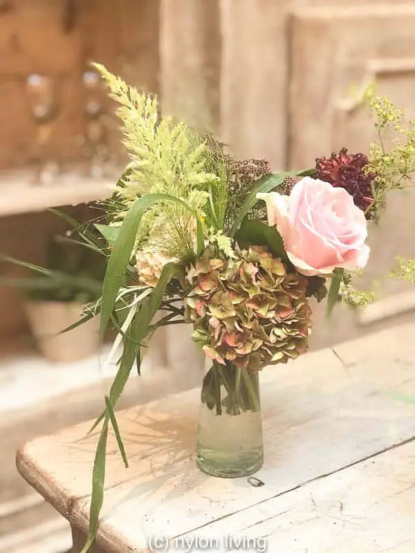 A simple bouquet from a flower shop Covent Garden