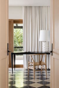 home office desk in a living room