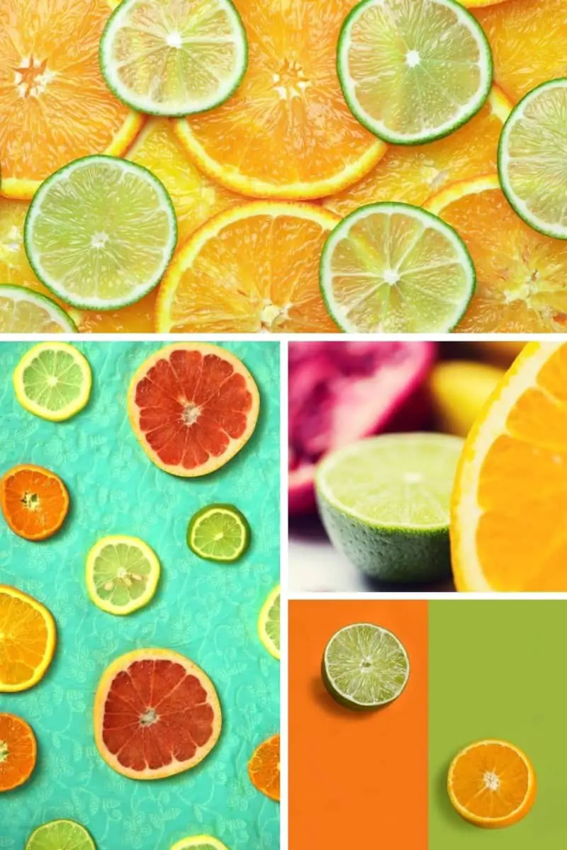 shades of green and orange combinations 