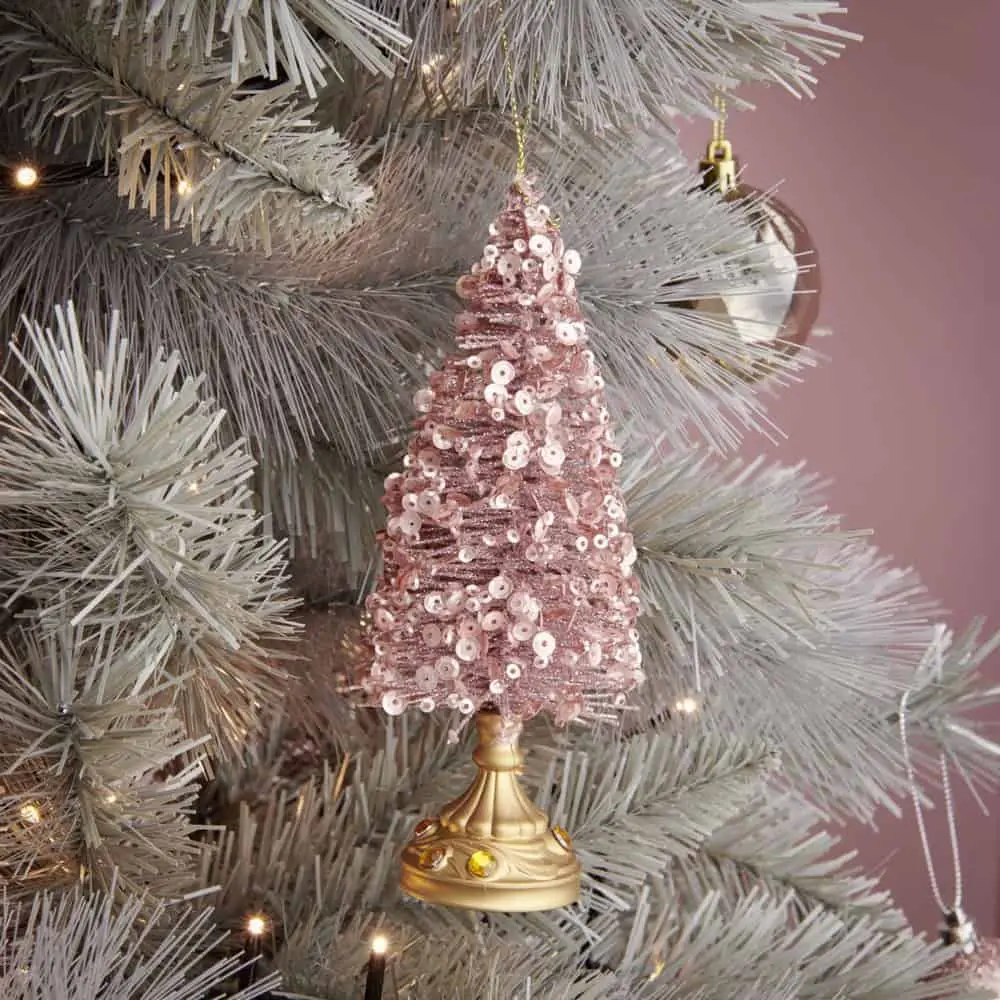 Wilko glitter hanging tree ornament