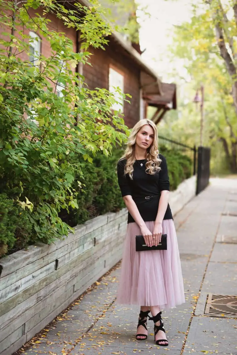 women in black and mauve dress